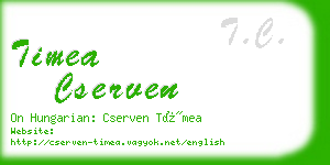 timea cserven business card